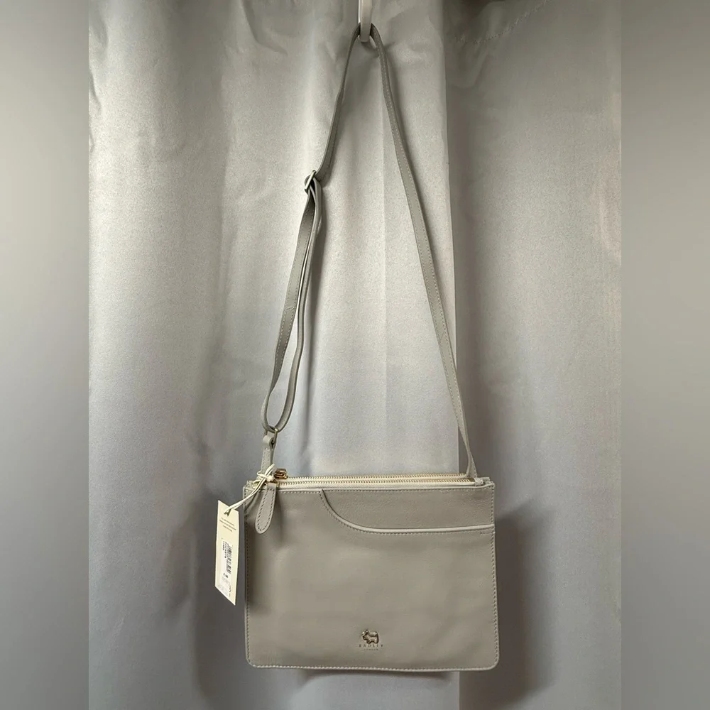 Radley London Light Gray Leather Handbag Crossbody NWT